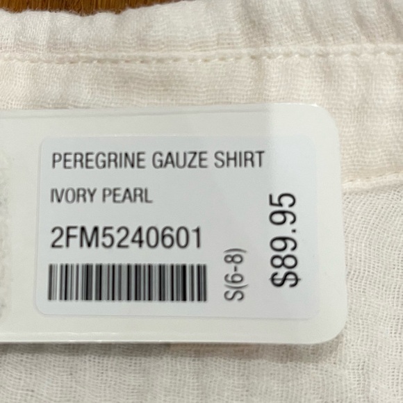 NWT Soft Surroundings Peregrine Gauze Cotton  Shirt Ivory Pearl Size Small - Picture 4 of 6